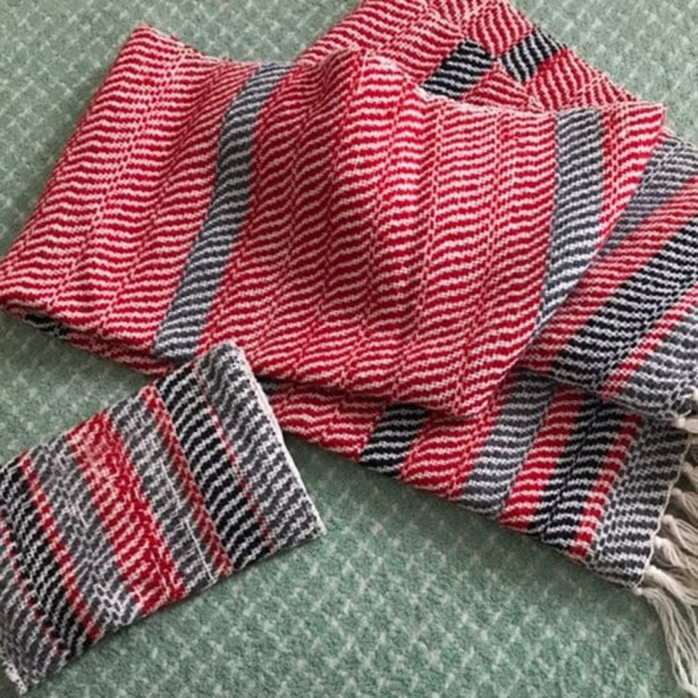 Handwoven Scarf And Clutch Bag